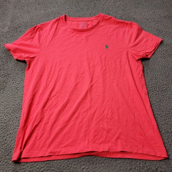 Polo Ralph Lauren Custom Slim T Shirt Cotton Short Sleeve Pink Mens L Large - Picture 1 of 6